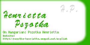 henrietta pszotka business card